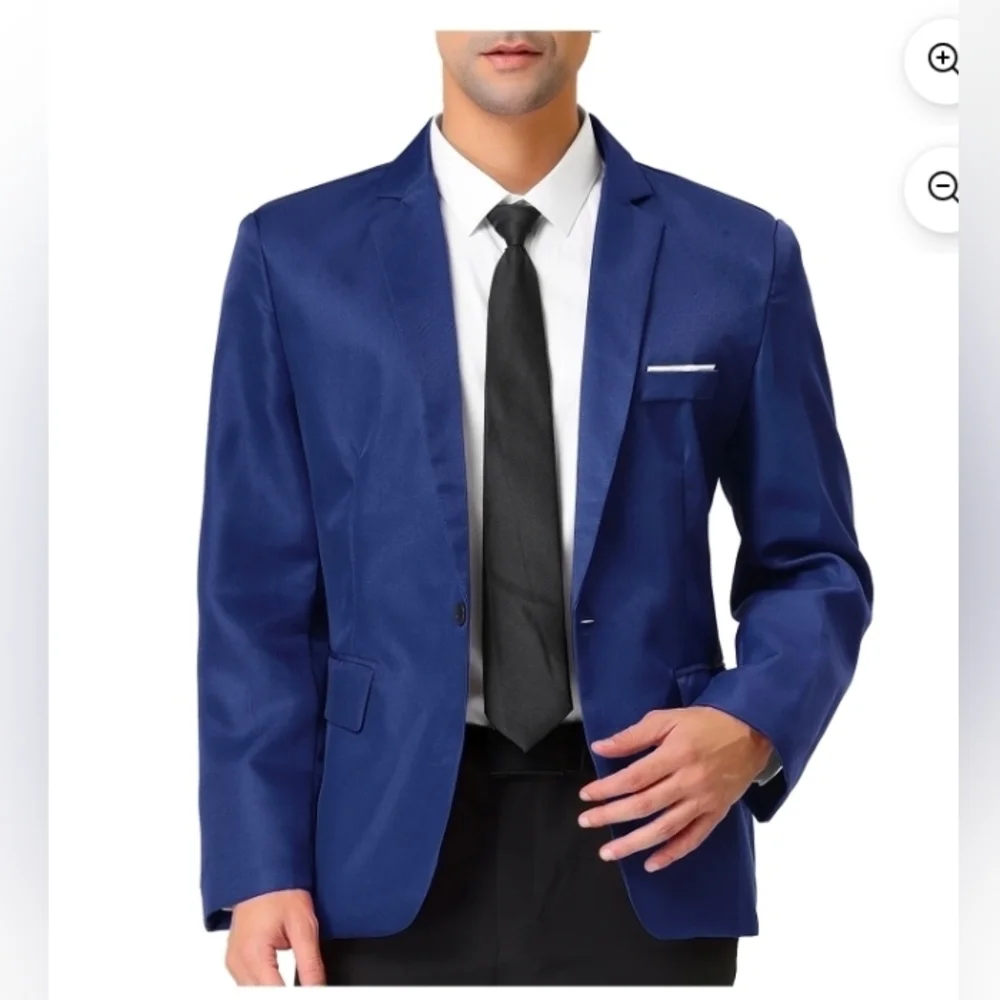 Lars Amadeus Men's Dress Slim Fit Blazer Single Breasted One Button Prom Suit